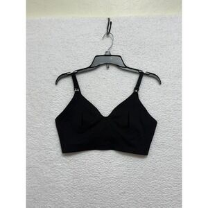 HOFISH Black Seamless Maternity Nursing Bra V Neck Pull On Style Size L